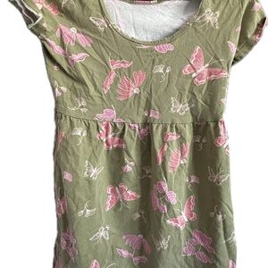 Green Floral Butterfly Dress